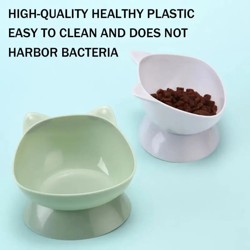 Elevated Pet Feeding Bowl with Tilted Design and Detachable Cleaning Basin for Cats, Reducing Vomiting and Enhancing Comfort