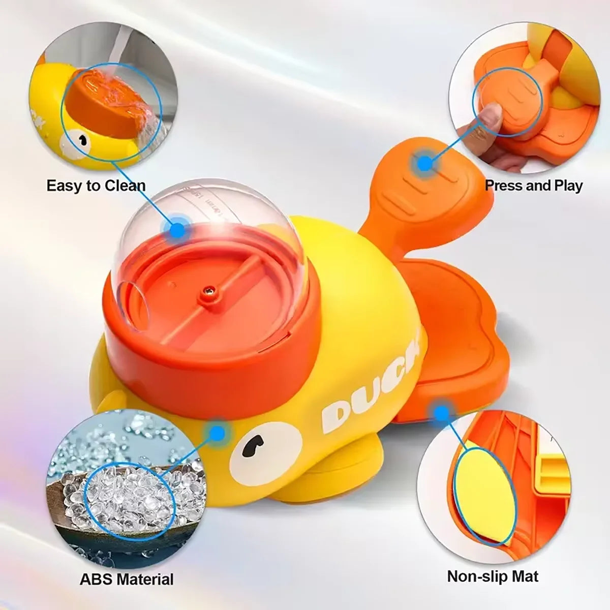 Cat Food Feeder with Cartoon Duck Design - Anti-Slip Automatic Pet Snack Puzzle Dispenser for Cats