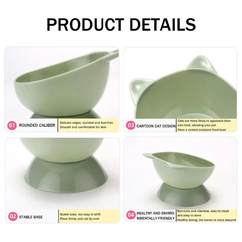 Elevated Pet Feeding Bowl with Tilted Design and Detachable Cleaning Basin for Cats, Reducing Vomiting and Enhancing Comfort