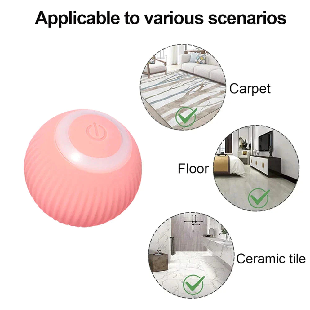 Automatic Interactive Rolling Ball Cat Toy - Self-Moving Electric Toy for Training and Entertainment