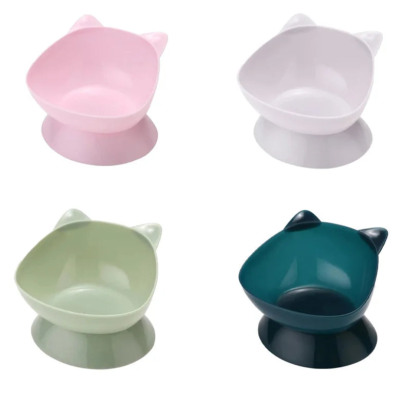 Elevated Pet Feeding Bowl with Tilted Design and Detachable Cleaning Basin for Cats, Reducing Vomiting and Enhancing Comfort