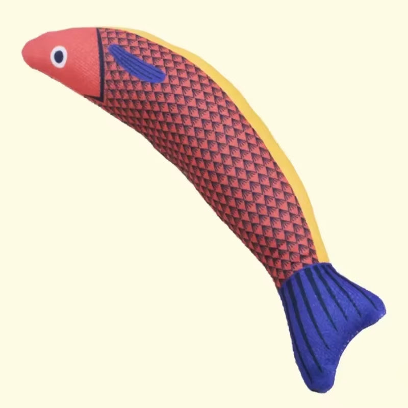 Interactive Saury Fish Crinkle Plush Cat Kicker Toy with Catnip for Teeth Grinding and Play