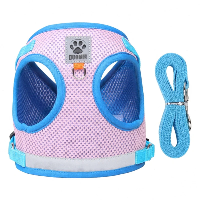 Adjustable Breathable Cat Harness and Leash Set - Escape-Proof Vest for Kittens and Puppies with Reflective Features for Enhanced Control