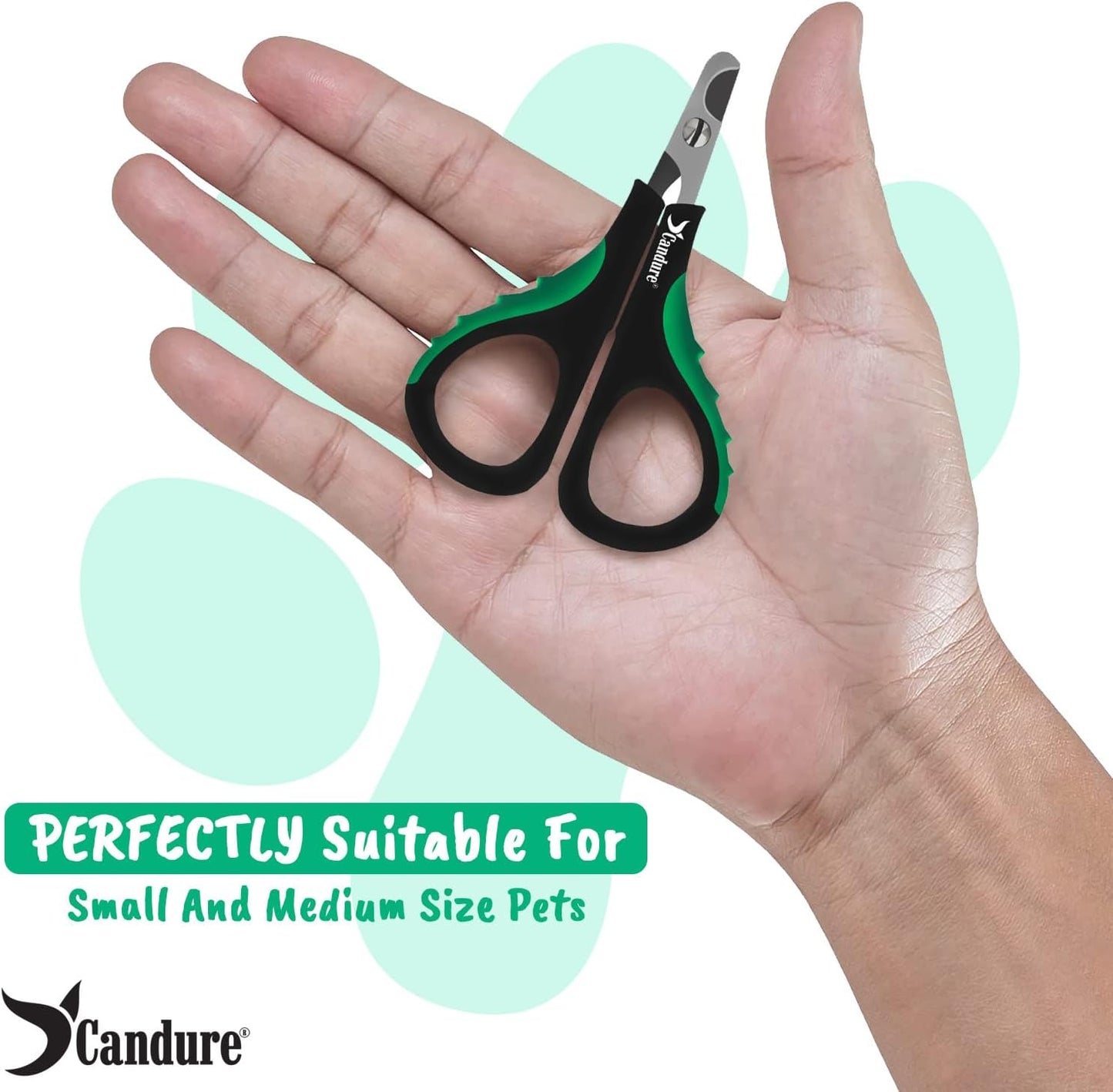Stainless Steel Cat Nail Clippers - Professional Pet Nail Trimmers for Small Animals, Including Rabbits, Guinea Pigs, Birds, Puppies, and Kittens (3.5", Green)