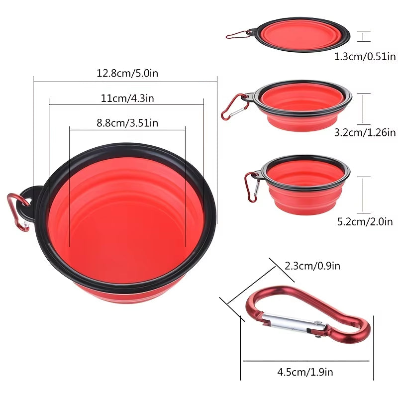 Portable Collapsible Pet Food and Water Bowl - Durable TPR Silicone Design for Cats, Ideal for Travel and Outdoor Use