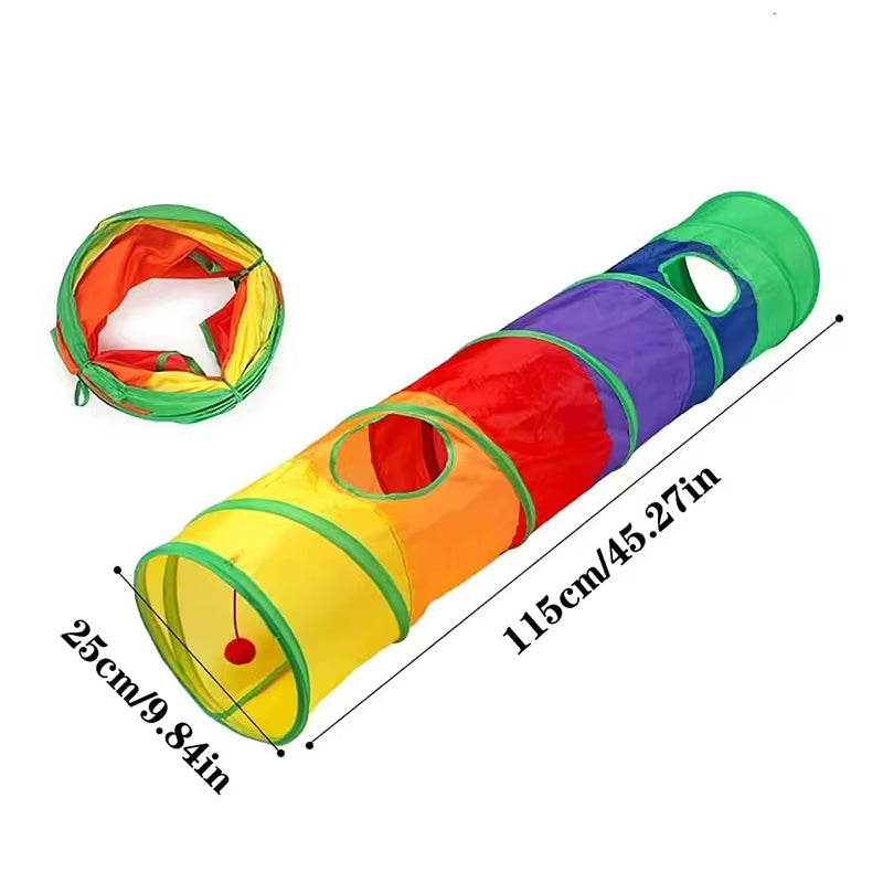 Foldable Cat Tunnel - Interactive Training Toy for Kittens and Puppies, Ideal for Pet Play and Enrichment