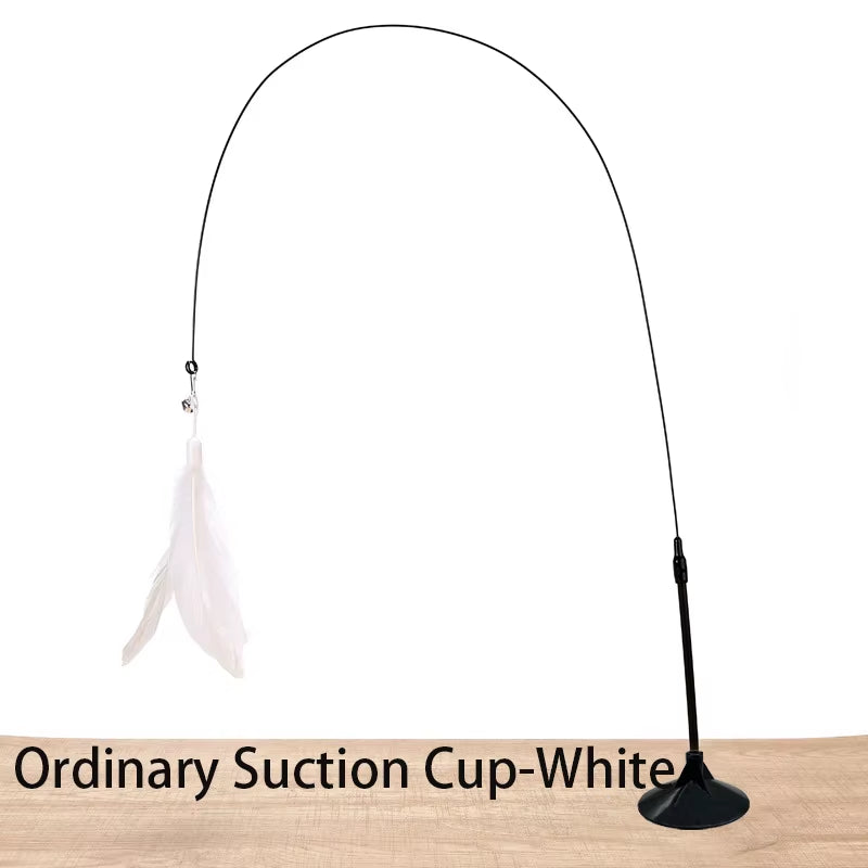 Interactive Cat Toy - Hands-Free Feather Wand with Suction Cup for Engaging Playtime