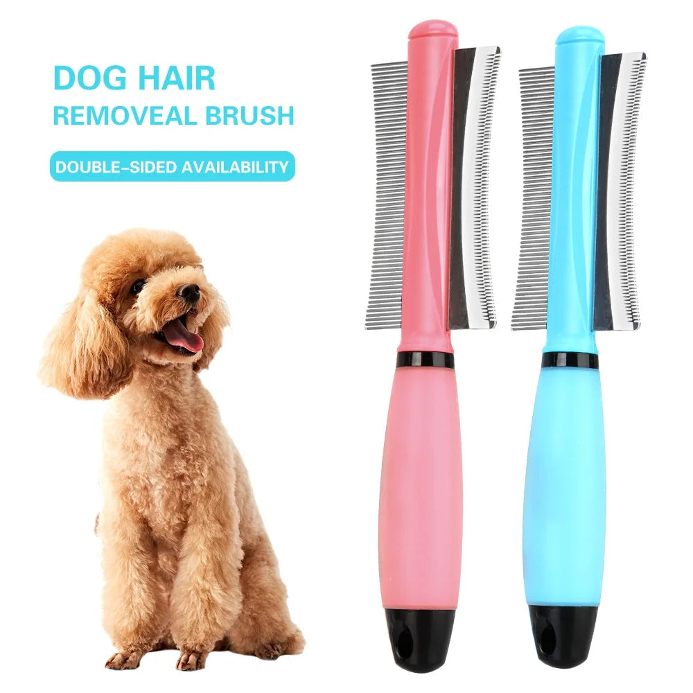 Double-Sided Pet Grooming Tool for Effective Deshedding of Long and Short Hair in Cats
