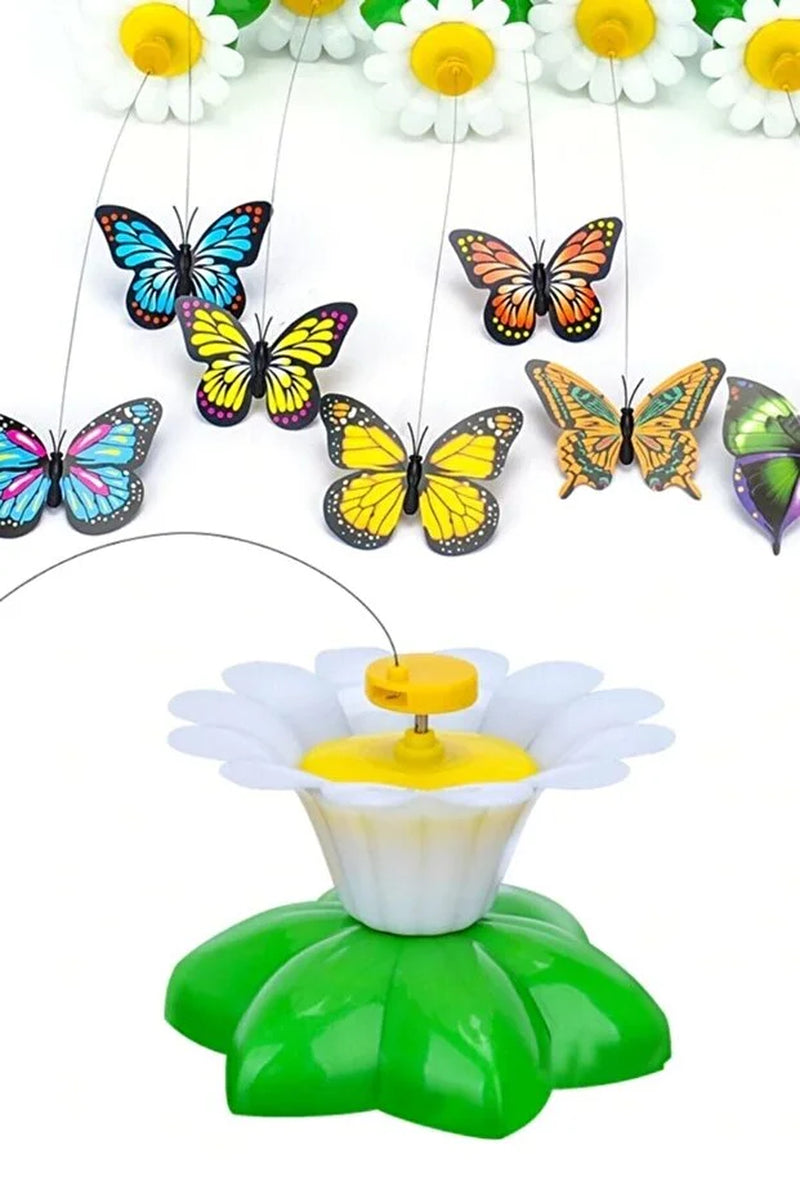 Interactive Battery-Operated Rotating Butterfly Cat Teaser Toy