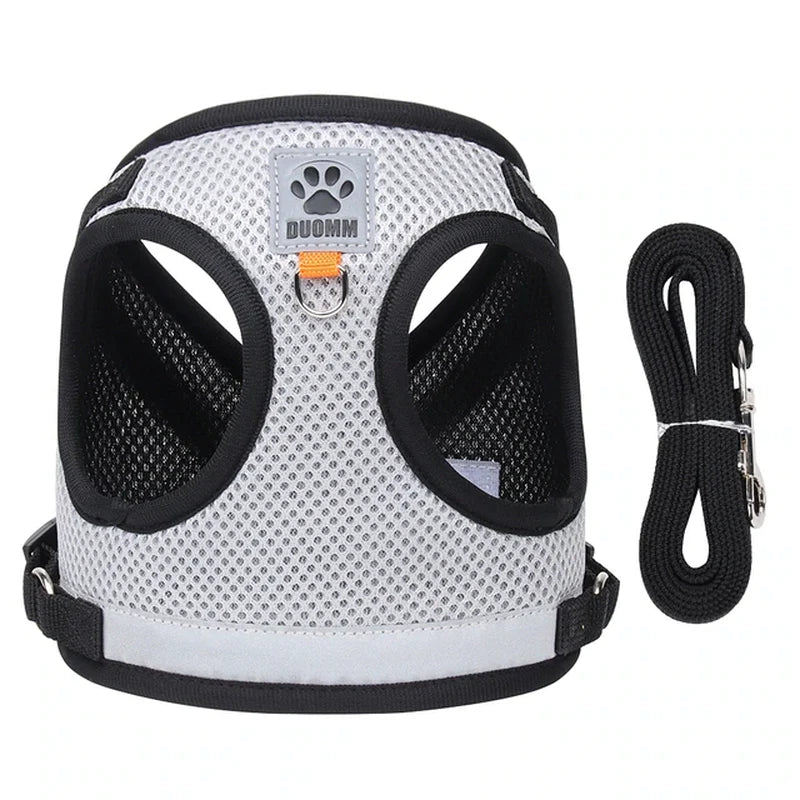 Adjustable Breathable Cat Harness and Leash Set - Escape-Proof Vest for Kittens and Puppies with Reflective Features for Enhanced Control