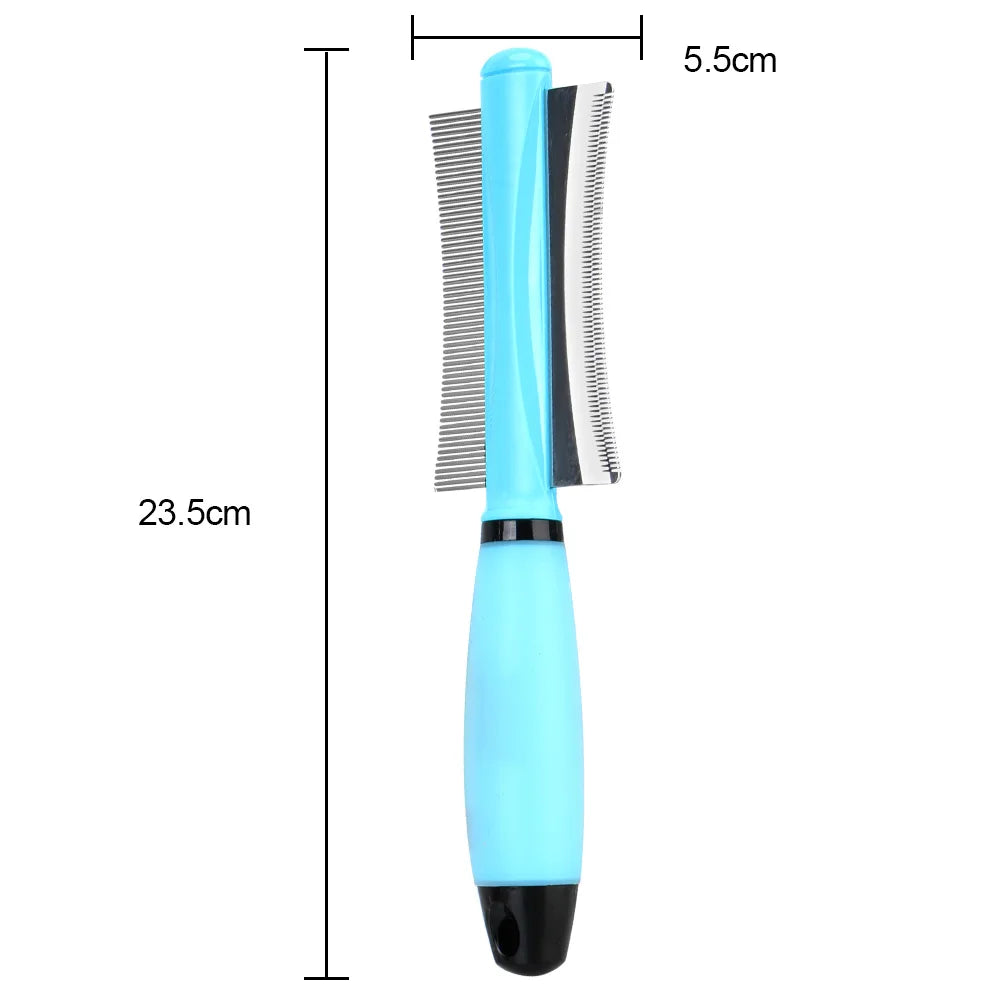 Double-Sided Pet Grooming Tool for Effective Deshedding of Long and Short Hair in Cats