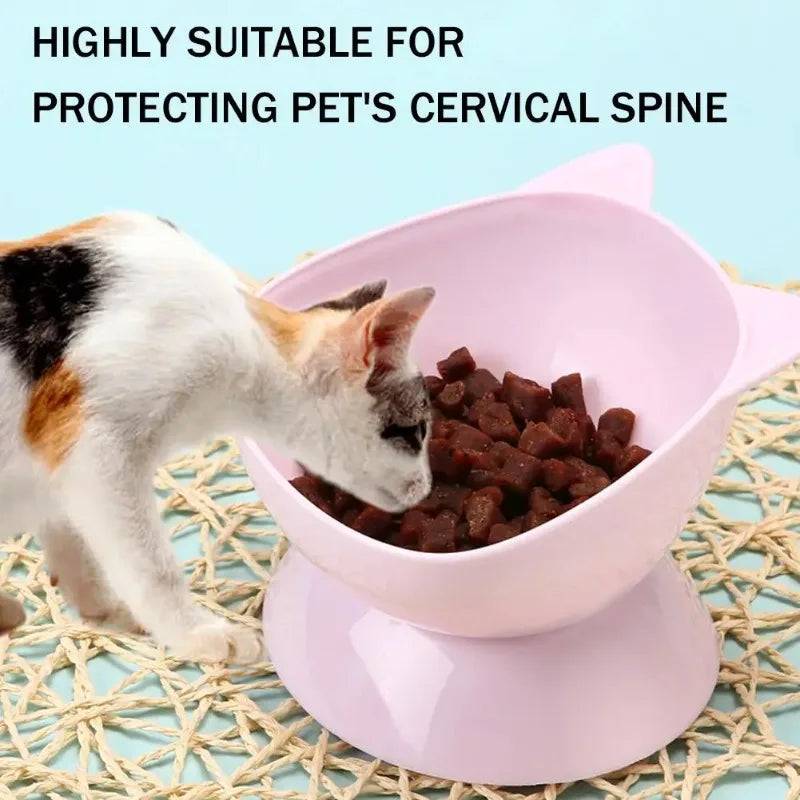Elevated Pet Feeding Bowl with Tilted Design and Detachable Cleaning Basin for Cats, Reducing Vomiting and Enhancing Comfort