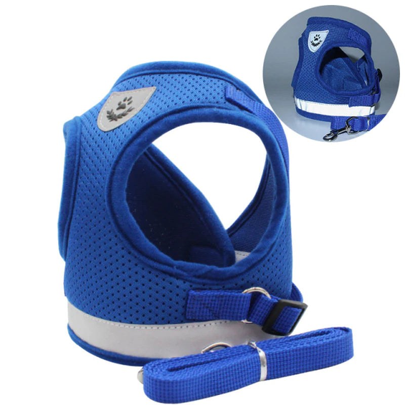 Adjustable Breathable Cat Harness and Leash Set - Escape-Proof Vest for Kittens and Puppies with Reflective Features for Enhanced Control