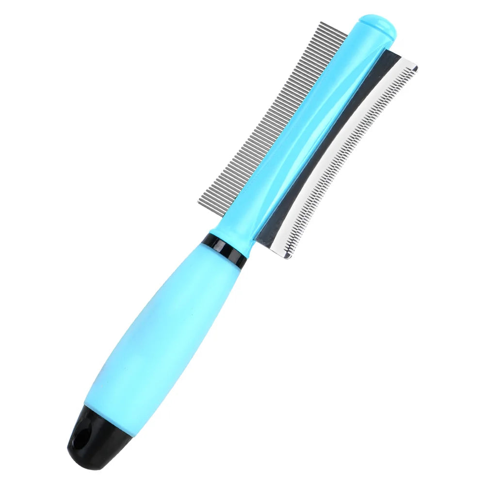 Double-Sided Pet Grooming Tool for Effective Deshedding of Long and Short Hair in Cats